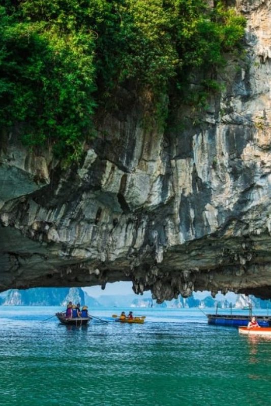 Caves and lagoons in Halong Bay