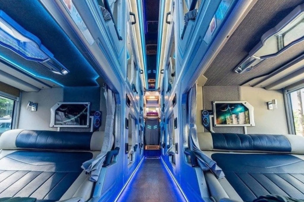 Bus is budget and convenience option to get from Danang to Halong Bay